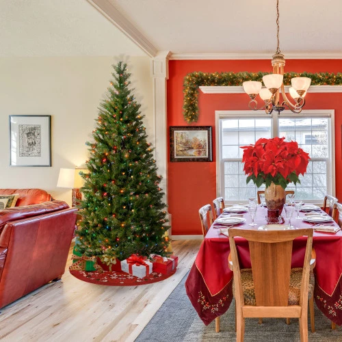 Christmas Central 7.5' Pre-Lit Aspen Spruce Artificial Christmas Tree - Multi-Color Lights 4 Christmas Central 7.5' Pre-Lit Aspen Spruce Artificial Christmas Tree - Multi-Color Lights - Image 2