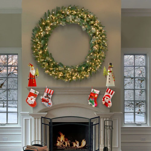 60" Carolina Pine Wreath With Clear Lights 4 60" Carolina Pine Wreath With Clear Lights - Image 2