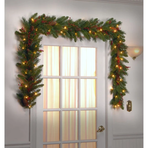 9' X 10" Pre-Lit Classical Collection Artificial Christmas Garland – Clear Lights 4 9' X 10" Pre-Lit Classical Collection Artificial Christmas Garland – Clear Lights - Image 2