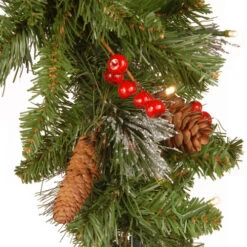 Christmas Central 36" Pre-lit Crestwood Spruce Mailbox Cover With Silver Bristle, Warm White LED Lights -Ornaments Store dnat cw7 300 3m b1 3 48641.1671613404