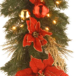 Christmas Central 9' X 12" Pre-Lit Decorative Home Spun Artificial Christmas Garland - Clear Lights -Ornaments Store dnat dc13 111l 9b 2 97813.1631811181