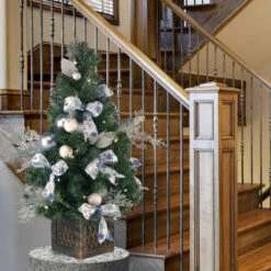 Christmas Central 4' Pre-Lit Silver Ornamented Artificial Christmas Tree - Clear Lights -Ornaments Store dnat dc13 309 40 2 41952.1587645159