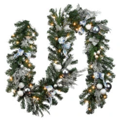 9' X 14" Pre-Lit Ornament Embellished Artificial Christmas Garland - Clear Lights