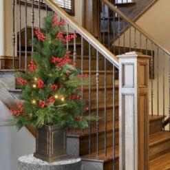 Christmas Central 4' Pre-Lit Magnolia Artificial Christmas Tree - Clear Lights -Ornaments Store dnat dc13 310 40 2 91443.1587645162