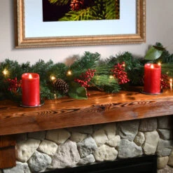 Christmas Central 9' X 14" Pre-Lit Pine Cones And Berry Embellished Artificial Christmas Garland - Clear Lights -Ornaments Store dnat dc13 310 9c 2 29926.1587645162