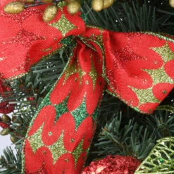 4' Pre-Lit Red Ribbon Ornamented Artificial Christmas Tree - Clear Lights -Ornaments Store dnat dc13 311 40 3 89289.1587645160