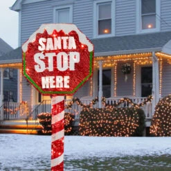 Christmas Central 60" Red And White Stop Sign Decor With White LED Lights -Ornaments Store dnat df 080018u 2 85575.1631811757
