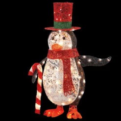 Christmas Central 36" White And Black Penguin Christmas Decor With White Led Lights -Ornaments Store dnat df 100020u 2 70559.1631811748