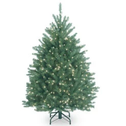 Christmas Central 4.5' Pre-Lit Dunhill Blue Fir Hinged Artificial Christmas Tree - Clear Lights