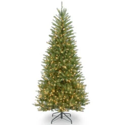 Christmas Central 6.5’ Pre-lit Dunhill Fir Slim Artificial Christmas Tree – Clear Lights