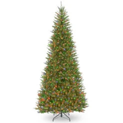 9’ Pre-lit Dunhill Fir Slim Artificial Christmas Tree –Multicolor Lights