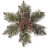 Christmas Central Pre-Lit Frosted Pinecone Artificial Christmas Star Wreath, 14-Inch, White Lights -Ornaments Store dnat gb1 300l 14sb 1 1 34397.1664990321