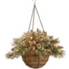 Christmas Central 20" Glittery Bristle Pine Hanging Basket With White Tipped Cones -Ornaments Store dnat gb3 300 20h b1 1 56200.1665087475