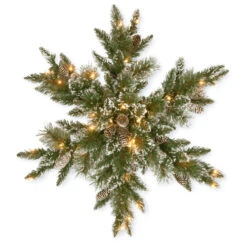 Christmas Central 32" Pre-Lit Glittery Bristle Pine Snowflake, LED Lights
