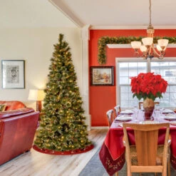 Christmas Central 7.5’ Pre-Lit Glittery Bristle Pine Artificial Christmas Tree, Clear Lights -Ornaments Store dnat gb3 304 75 3 93276.1664379663