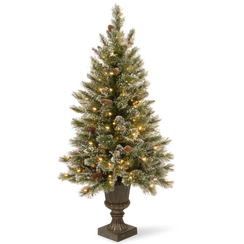 Christmas Central 5' Pre-lit Potted Glittery Bristle Artificial Christmas Tree, Clear Lights 3 Christmas Central 5' Pre-lit Potted Glittery Bristle Artificial Christmas Tree, Clear Lights