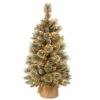 Christmas Central 3' Pre-Lit Potted Bristle Pine Artificial Christmas Tree, White LED Lights