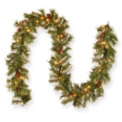 9' X 10" Pre-Lit Glisteing Pine Artificial Christmas Garland - Clear Lights