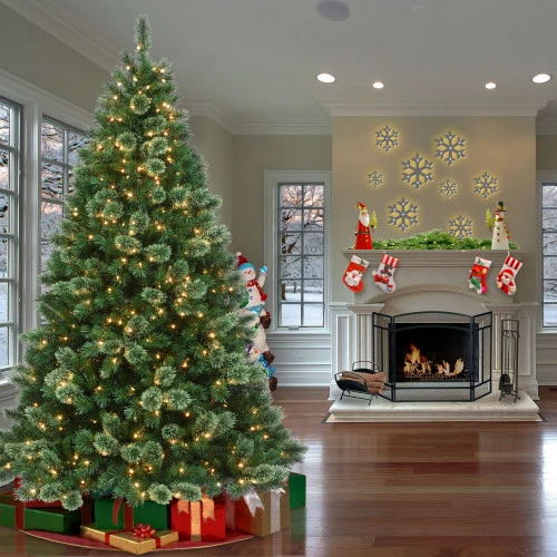 Christmas Central 7.5’ Pre-Lit Hamburg Pine Artificial Christmas Tree, Clear Lights 4 Christmas Central 7.5’ Pre-Lit Hamburg Pine Artificial Christmas Tree, Clear Lights - Image 2