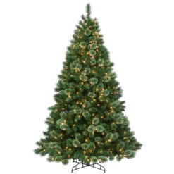 Christmas Central 7.5’ Pre-Lit Hamburg Pine Artificial Christmas Tree, Clear Lights