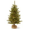 Christmas Central 4’ Pre-lit Kensington Burlap Artificial Christmas Tree, Clear Lights