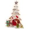 16.5" White And Red LED Lighted Santa With Christmas Tree Scene Tabletop Decor -Ornaments Store dnat mzc 879 01 40020.1640301183