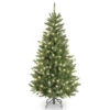 Christmas Central 4.5’ Pre-Lit Natural Fraser Fir Slim Artificial Christmas Tree, Clear Lights