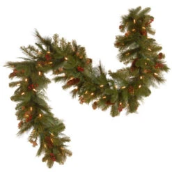 Christmas Central 6' X 14" Pre-Lit Evergreen Artificial Christmas Garland, White Lights -Ornaments Store dnat nl13 300l 6b 1 2 84181.1631812952