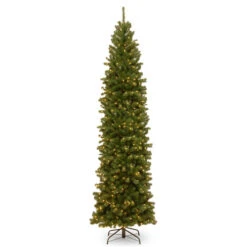 10’ Pre-lit North Valley Spruce Pencil Artificial Christmas Tree – Clear Lights