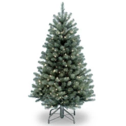 Christmas Central 4.5’ Pre-Lit North Valley Spruce Full Artificial Christmas Tree, Clear Lights