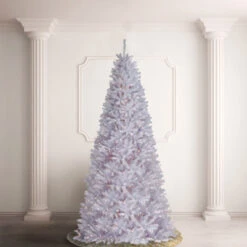 Christmas Central 12’ Pre-Lit Medium White North Valley Spruce Artificial Christmas Tree, Clear Lights -Ornaments Store dnat nrvw7 302 120 3 79253.1587645166