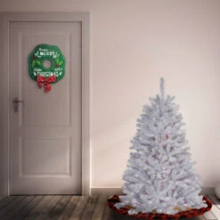 Christmas Central 4.5’ Pre-Lit North Valley White Spruce Artificial Christmas Tree, Clear Lights -Ornaments Store dnat nrvw7 302 45 3 61398.1664726381