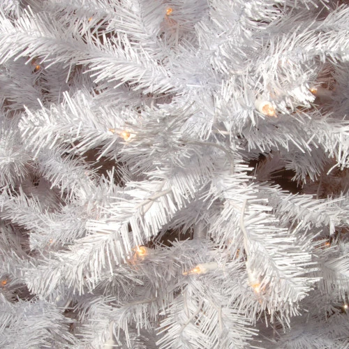 Christmas Central 7.5’ Pre-Lit White Slim North Valley Spruce Artificial Christmas Tree, Clear Lights 4 Christmas Central 7.5’ Pre-Lit White Slim North Valley Spruce Artificial Christmas Tree, Clear Lights - Image 2