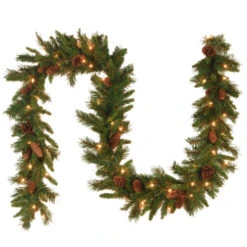 Christmas Central 9' X 10" Pre-Lit Medium Pine Artificial Christmas Garland, Clear Lights -Ornaments Store dnat pc 9glo 1 3 46556.1670489776
