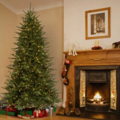 Christmas Central 7.5’ Pre-Lit Easton Spruce Medium Artificial Christmas Tree, Multicolor LED Lights -Ornaments Store dnat peat3 d00 75 3 19597.1587645163