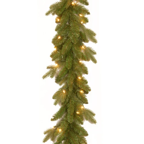 Christmas Central 9' X 10" Pre-Lit Green Avalon Spruce Artificial Christmas Garland, Clear Lights 3 Christmas Central 9' X 10" Pre-Lit Green Avalon Spruce Artificial Christmas Garland, Clear Lights