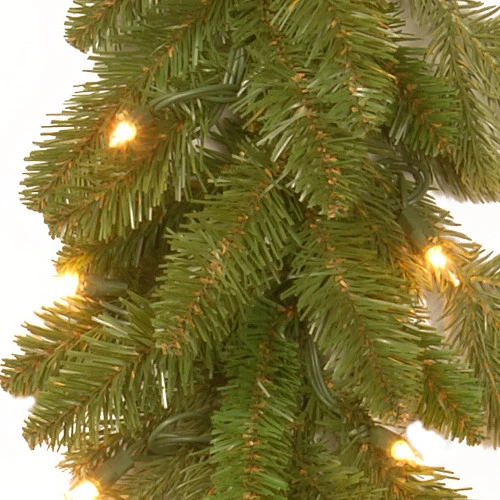 Christmas Central 9' X 10" Pre-Lit Green Avalon Spruce Artificial Christmas Garland, Clear Lights 4 Christmas Central 9' X 10" Pre-Lit Green Avalon Spruce Artificial Christmas Garland, Clear Lights - Image 2