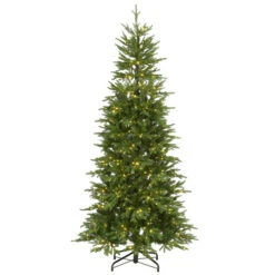 7.5’ Pre-Lit Slim Bedminster Spruce Artificial Christmas Tree – Multicolor LED Lights