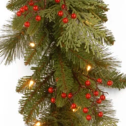 Christmas Central 9' X 12" Pre-Lit Cedar Leaves And Berries Artificial Christmas Garland, Clear Lights 6 Christmas Central 9' X 12" Pre-Lit Cedar Leaves And Berries Artificial Christmas Garland, Clear Lights -Ornaments Store dnat pecc3 300 9b 1 2 40653.1587645166