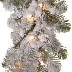 Christmas Central 9' X 12" Pre-Lit Snowy Camden Artificial Christmas Garland, Clear Lights -Ornaments Store dnat pecd3 300 9b s 2 49905.1665347049