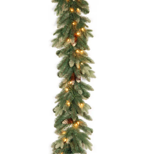 Christmas Central 9' X 12" Pre-Lit Copenhagen Spruce Artificial Christmas Garland, Clear Lights 3 Christmas Central 9' X 12" Pre-Lit Copenhagen Spruce Artificial Christmas Garland, Clear Lights