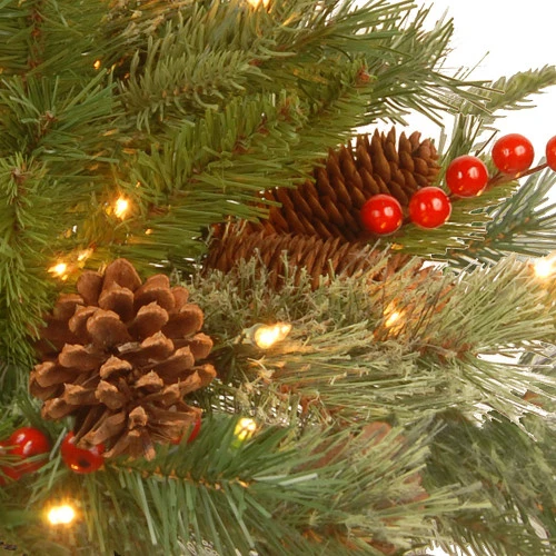 Christmas Central 6' Pre-Lit Potted Pencil Colonial Fir Artificial Christmas Half Wall Tree, Clear Lights 5 Christmas Central 6' Pre-Lit Potted Pencil Colonial Fir Artificial Christmas Half Wall Tree, Clear Lights - Image 3