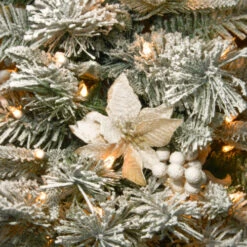 Christmas Central 6' Pre-Lit Slim Frosted Colonial Artificial Half Wall Christmas Tree, Clear Lights -Ornaments Store dnat peco8 362 6h 3 29715.1587645164