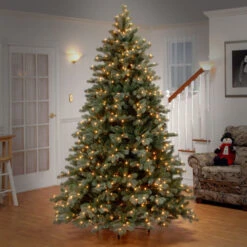 7.5’ Pre-Lit Frosted Colorado Spruce Artificial Christmas Tree – Clear Lights