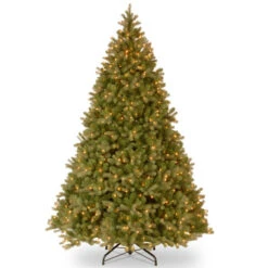 Christmas Central 9’ Pre-Lit Downswept Douglas Fir Artificial Christmas Tree, Clear Lights