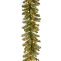 Christmas Central 9' X 12" Pre-Lit Downswept Douglas Fir Artificial Christmas Garland, White LED Lights