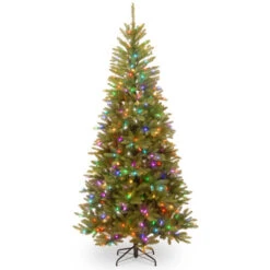 7.5’ Pre-Lit Dunhill Fir Slim Artificial Christmas Tree – Light Parade LED Lights