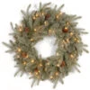 Christmas Central Pre-Lit Frosted Arctic Spruce Artificial Christmas Wreath, 24-Inch, Clear Lights -Ornaments Store dnat pefa1 307 24w 1 1 97523.1631812679