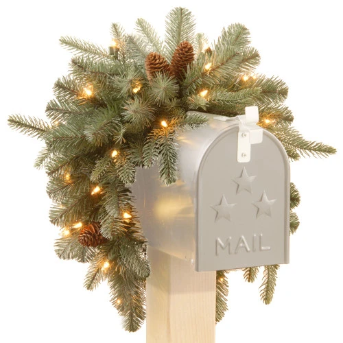 Christmas Central 36" Pre-Lit Arctic Spruce Mailbox Swag, Clear LED Lights 3 Christmas Central 36" Pre-Lit Arctic Spruce Mailbox Swag, Clear LED Lights