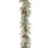 Christmas Central 9' X 10" Pre-Lit Frosted Mountain Spruce Artificial Christmas Garland, Clear Lights
